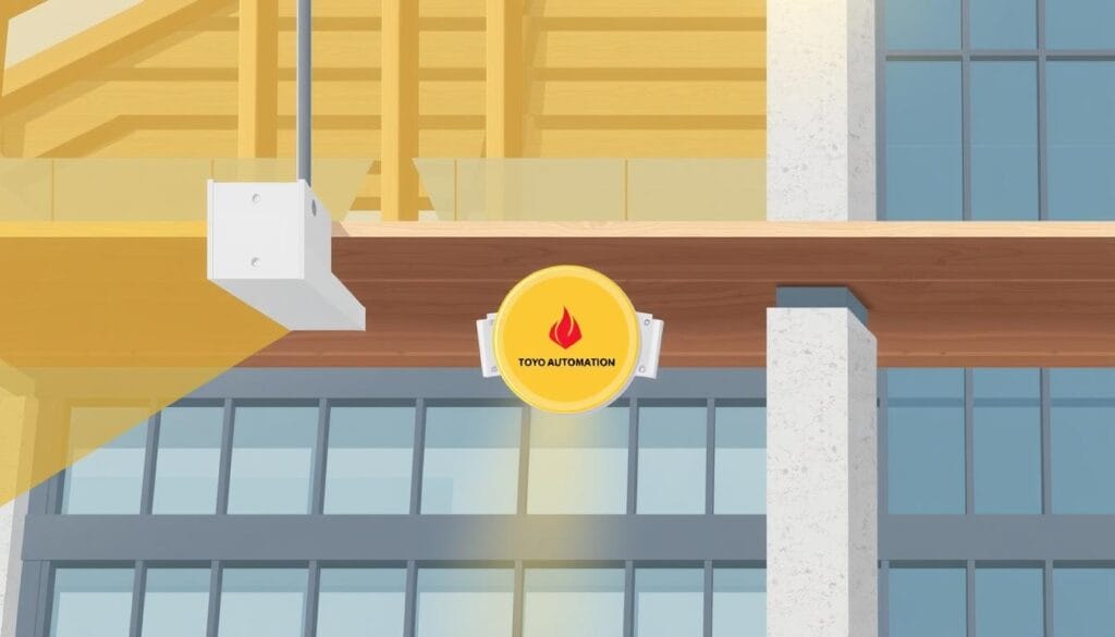 Image of Toyo Automation's seismic sensor installed in a building