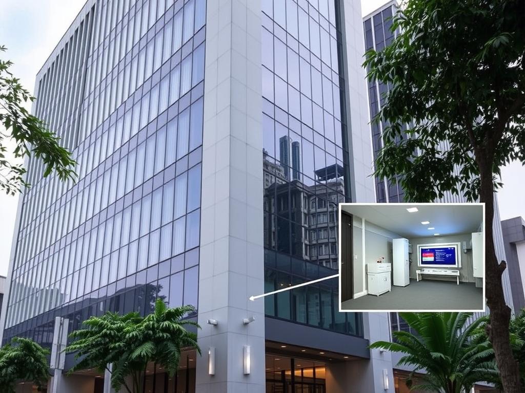 Gedung perkantoran yang telah mengimplementasikan sensor gempa Toyo
