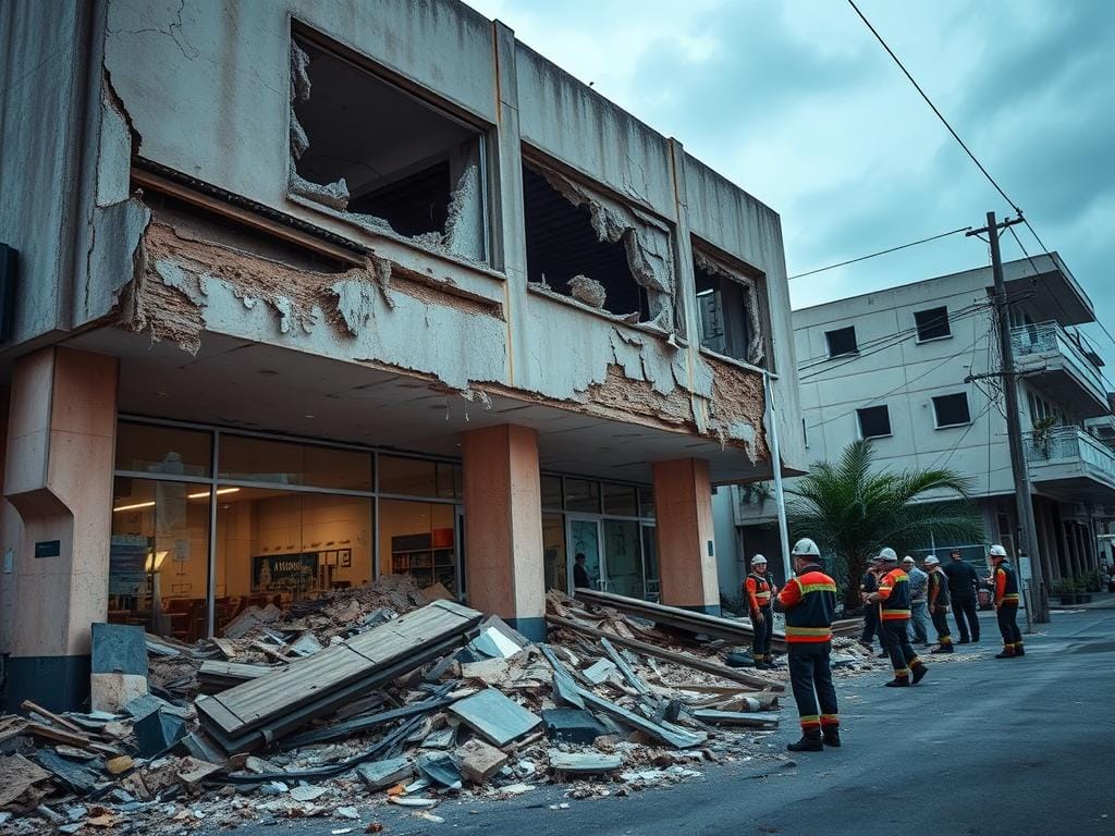 Kerusakan gedung akibat gempa bumi di Indonesia